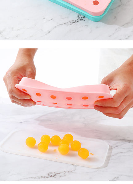 18 Grids Ice Cream Mold Silica Gel Ice Box Kitchen Bar Homemade Ice Hockey Ball Moulds Dropper orange ZopiStyle