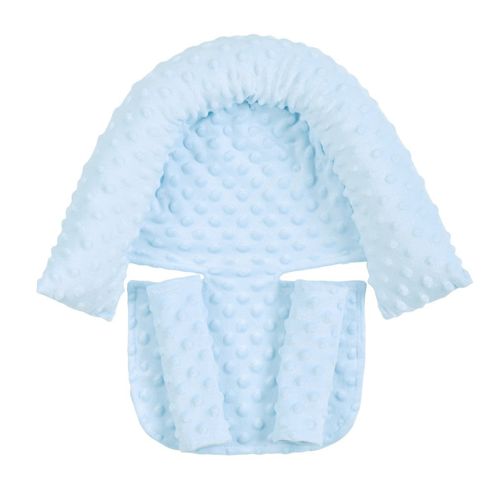 2Pcs/Set Baby Safety Seat Headrest + Safety Belt Cover Set for Infants Sky blue ZopiStyle