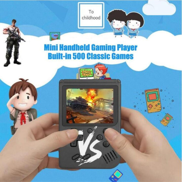 VS Vintage Classic Mini Palm Game Machine Built-in 500 Classic Games with Gamepad red ZopiStyle