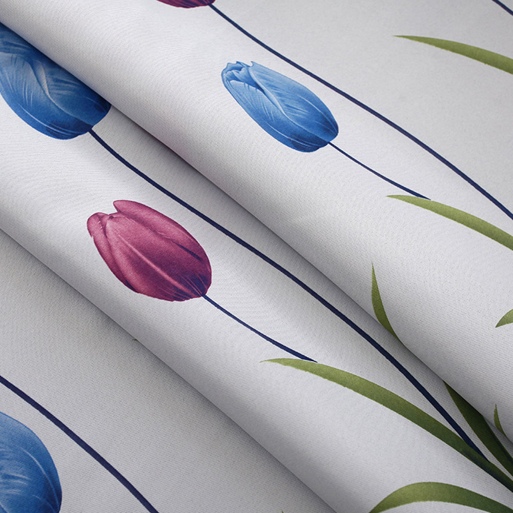 Tulips Pattern Shading Window Curtain for Bedroom Living Room Decoration As shown_1.5 * 2 meters high ZopiStyle