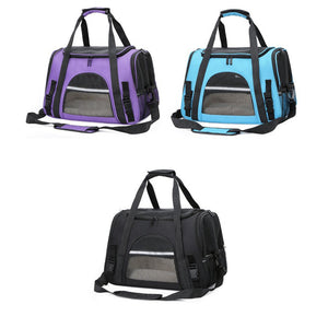 Portable Pet Bag Outgoing Travel Breathable Pets Cage Handbag with Top Window Mesh black ZopiStyle