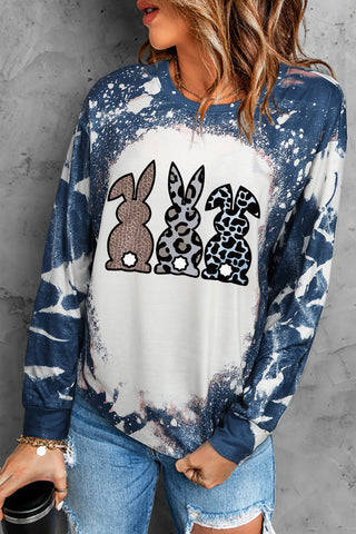 Easter Bunny Graphic Long-Sleeve Top Trendsi
