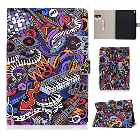 For iPad 10.5 2017/iPad 10.2 2019 Laptop Protective Case Color Painted Smart Stay PU Cover with Front Snap  Graffiti ZopiStyle