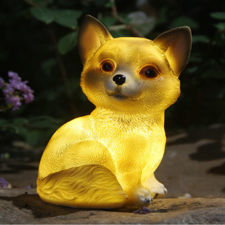LED Solar-Powered Cute Dog Shape Lamp for Outdoor Decoration Warm Lighta 17x12x10cm ZopiStyle