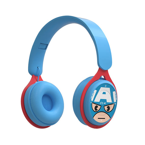 Foldable Y08 Head-mounted Bluetooth-compatible  Earphone Multifunctional Stereo 360 Degree Surround Sound Effect Wireless Headphones Headset DR-25 (Captain America) ZopiStyle