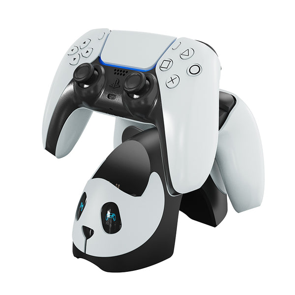Panda Type For Ps5 Gamepad Fast Charging Base 2-port Charger With Breathing Light Charger Black and White ZopiStyle