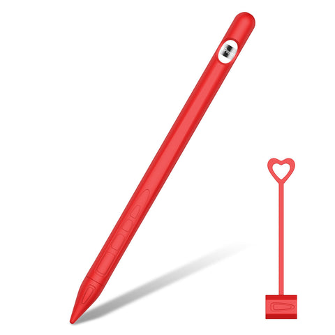 for Apple Pencil 1 Tablet Touch Stylus Pen Protective Cover Portable Soft Silicone Pencil Cap red ZopiStyle
