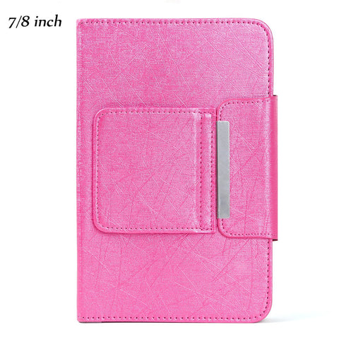 Wireless Bluetooth Keyboard For Tablet PU Leather Case Stand Cover +OTG+pen For Pad 7 8 Inch 9 10 Inch  Pink_7/8 inch ZopiStyle