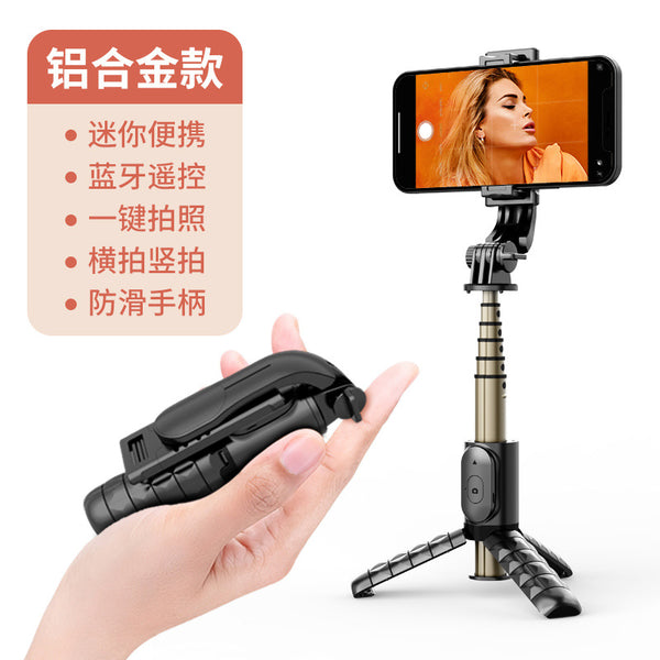 Portable Mini Q10s Selfie  Stick 10 M Wireless Remote Control Design Integrated Multi-function Bluetooth-compatible Tripod Q10 Aluminum Alloy Rod 68CM ZopiStyle