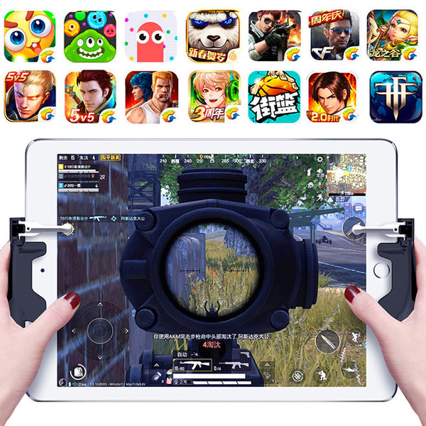 Game Grip Handle Joystick Controller Gamepad Trigger Fire Button Aim Key for iPad Tablet PC black ZopiStyle