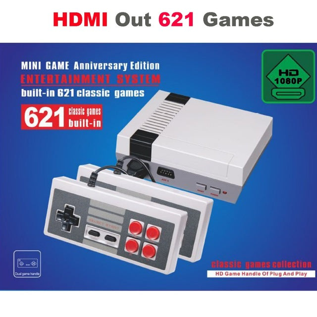 Mini Classic HDMI Game Console 621 Games Entertainment Built-in 2 Controllers UK plug ZopiStyle
