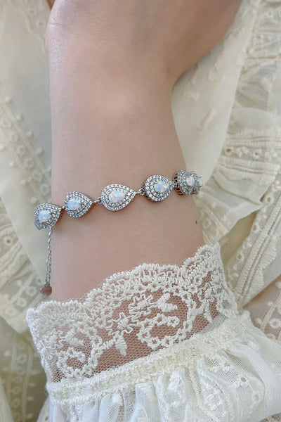 925 Sterling Silver Opal Bracelet Trendsi