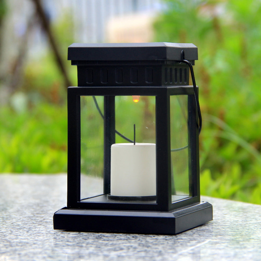 LED Solar Flameless Candle Lantern with Hanging Clip for Outdoor Lighting warm light ZopiStyle