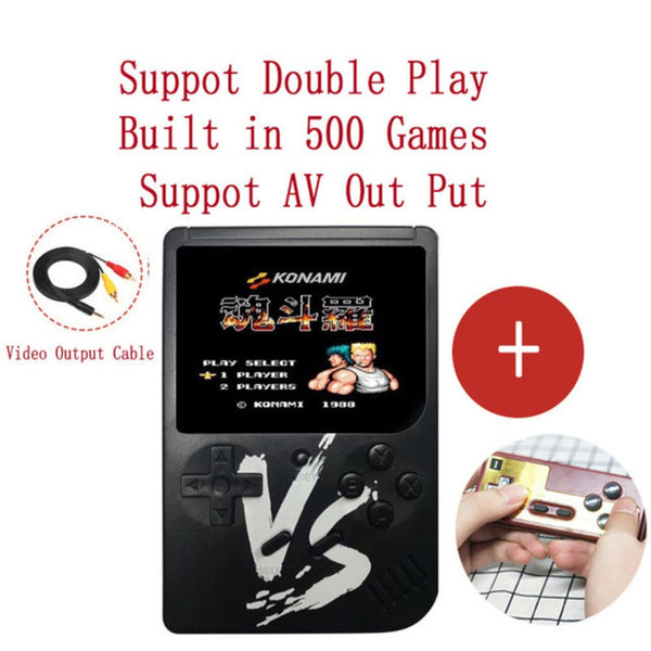 VS Vintage Classic Mini Palm Game Machine Built-in 500 Classic Games with Gamepad black ZopiStyle