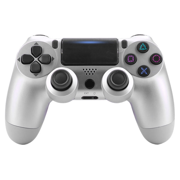 4.0 Wireless Bluetooth Controller Gamepad with Light Strip for PS4 Silver ZopiStyle