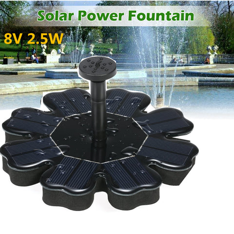 8V 2.5W Flower Shape Water Pump Solar Fountain  black ZopiStyle