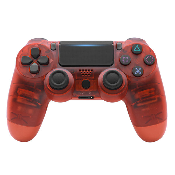 4.0 Wireless Bluetooth Controller Gamepad with Light Strip for PS4 Transparent red ZopiStyle