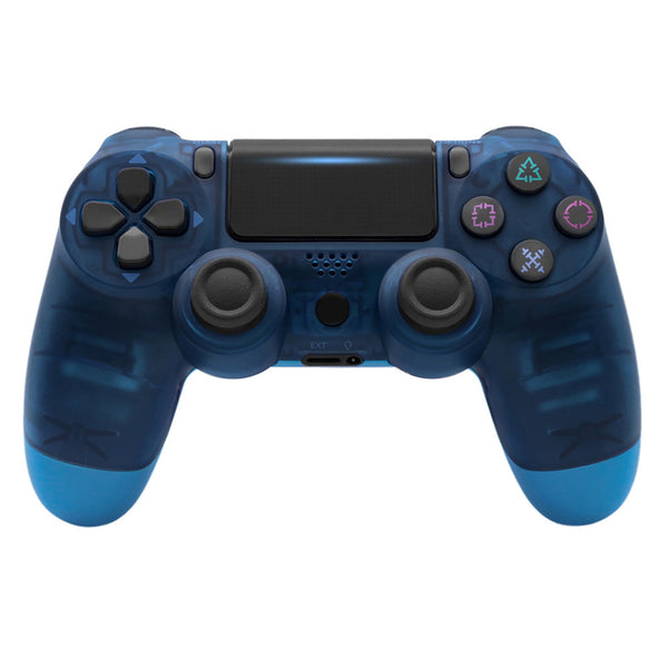 4.0 Wireless Bluetooth Controller Gamepad with Light Strip for PS4 Transparent Blue ZopiStyle