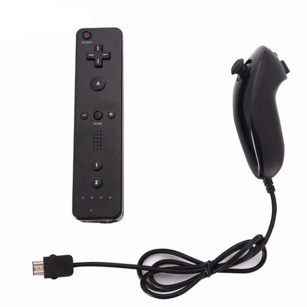 1 Set For WII Left and Right Handle Without Silicone No Hand Rope black ZopiStyle
