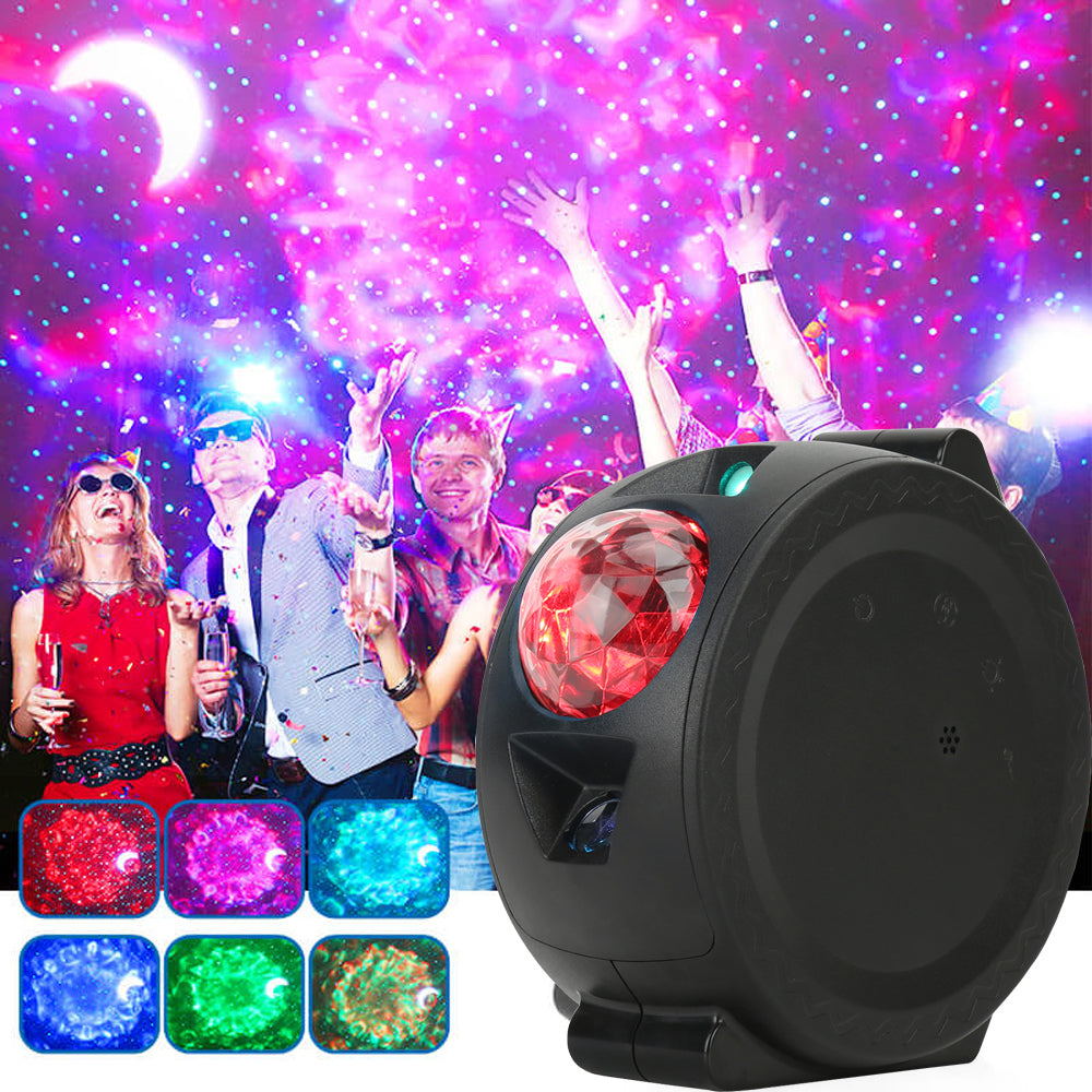 LED Projector Night Light Starry Ocean Wave Projection 6 Colors 360Degree Rotating Lamp for Kids black_Without WiFi ZopiStyle