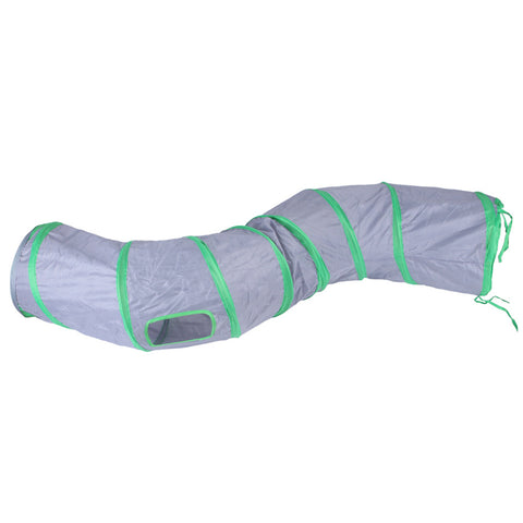 S-shaped Tunnel Curved Cat Runway Foldable Multicolour Pet Supplies gray_free size ZopiStyle