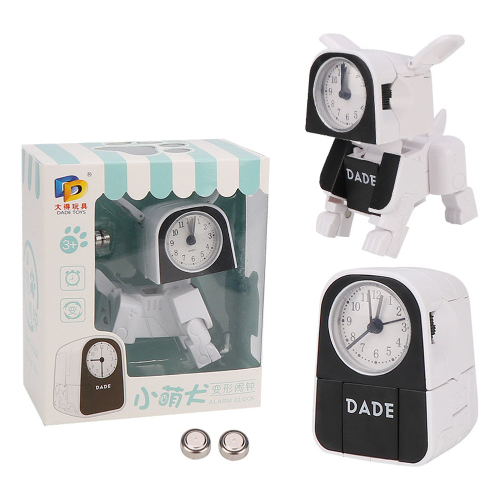 Alarm Robot Kid Toy Deformation Table Clocks Creative Cartoon Desk Clock Kids Gift white ZopiStyle