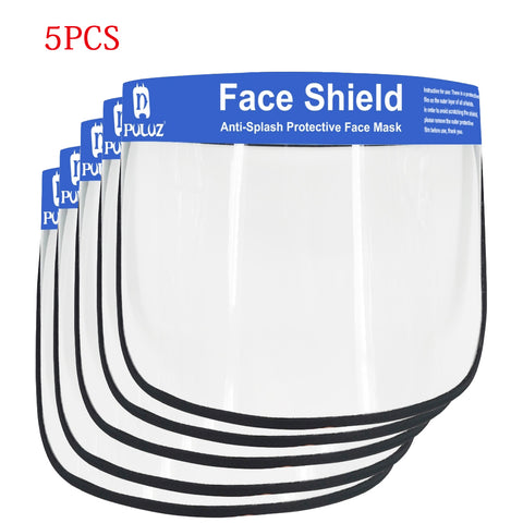 2/5/10PCS Face Shield Transparent Face Guard Spittle Prevention Masks Anti-Splash Protective Mask Cooking Face Covers 5pcs ZopiStyle