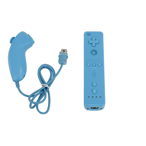 1 Set For WII Left and Right Handle Without Silicone No Hand Rope blue ZopiStyle
