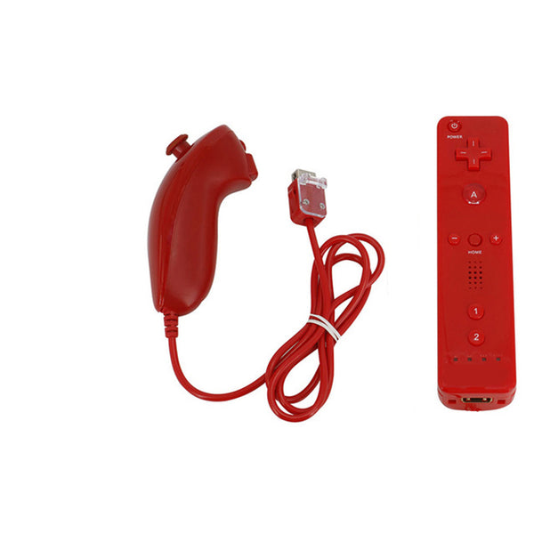 1 Set For WII Left and Right Handle Without Silicone No Hand Rope red ZopiStyle