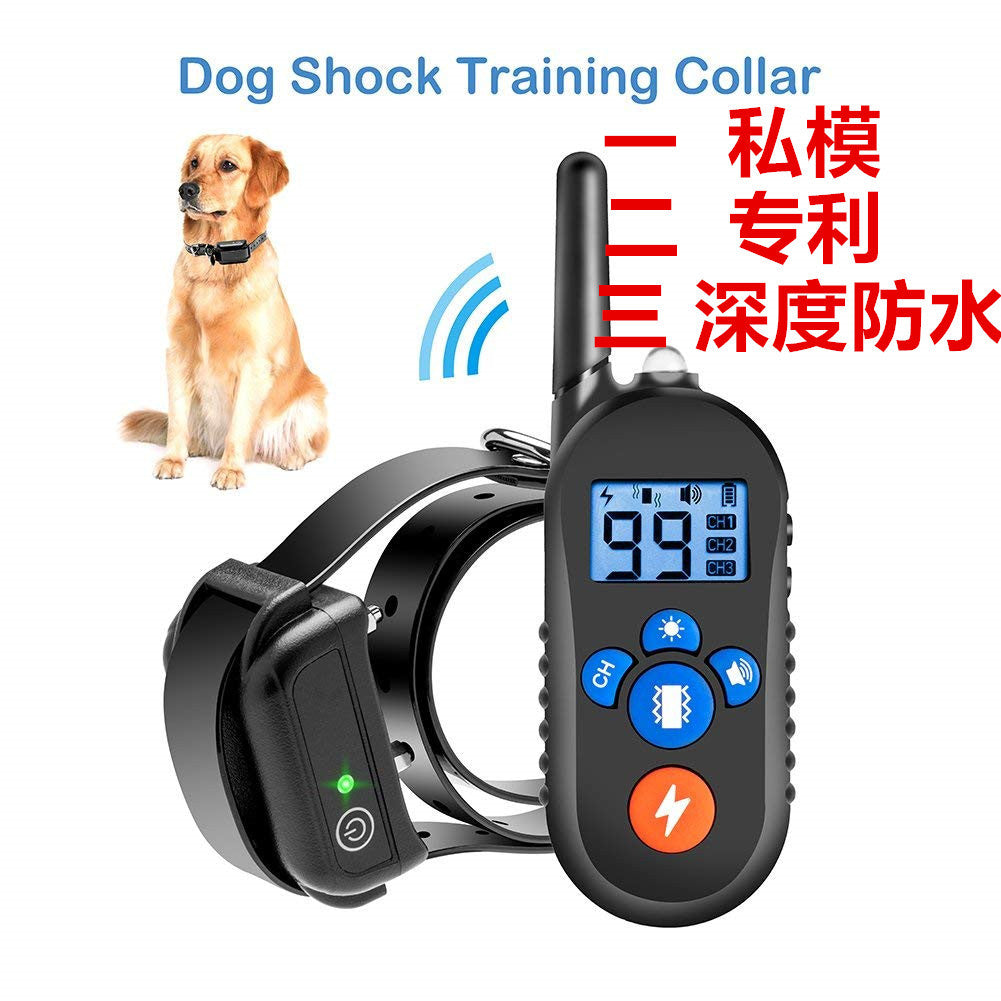 Black Waterproof Electric Shock Vibration Warning Pet Necklace with 800M RC Distance A drag_European regulations ZopiStyle