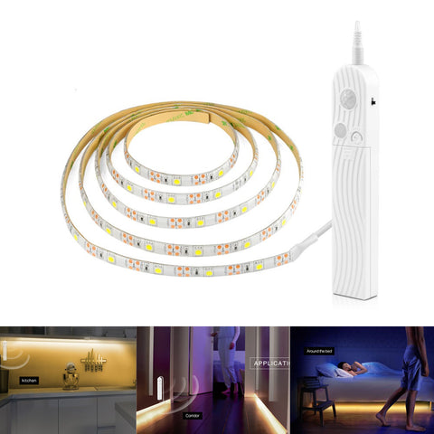 2M Motion Sensor LED String Light for Cabinet Stairs Hallway Under Bed Lighting white light ZopiStyle