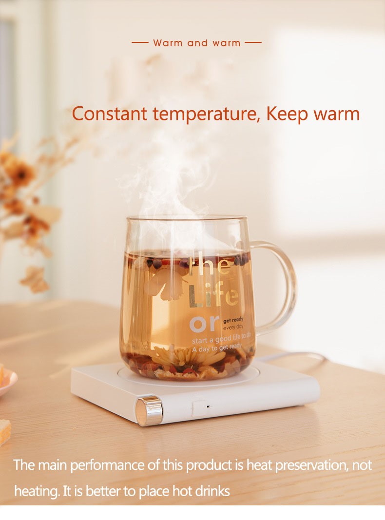 Outdoor Portable Thermostat Heating Coaster 3-speed Timer Cup Mat for Heating Milk Coffee red ZopiStyle