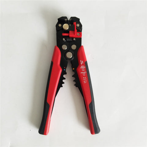 Metal HS-D1 8-inch 3 In 1 Automatic Self-adjustable Cable Wire  Crimper Multifunctional Wire Stripping Pliers Electrician Tool 1064 (red) ZopiStyle