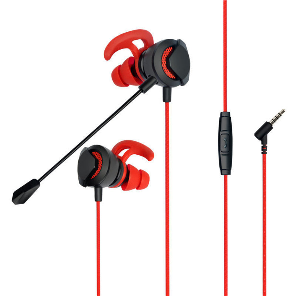 Gaming  Headphones With Mic Volume Control Wired Eating-chicken In-ear Excellent Stereo Noise Reduction Pc Gamer Earphones Headset black red ZopiStyle