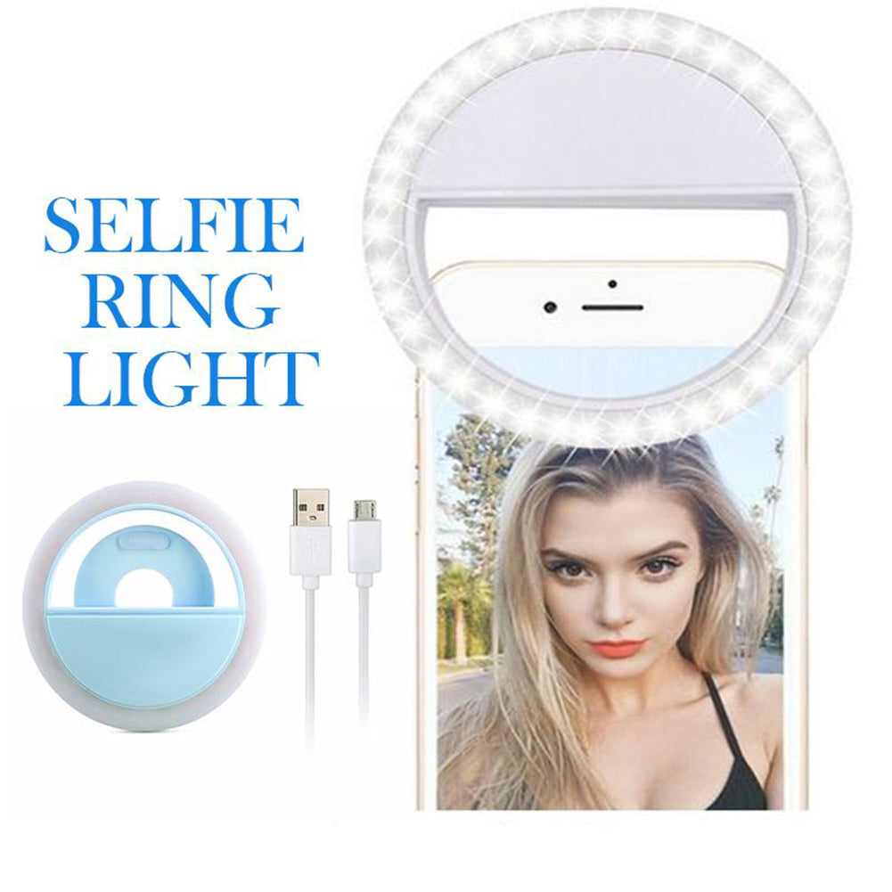 Led Selfie Ring  Light Portable Rechargeable Fill-in Flash Led Light 3 Light Settings 36 Led Beads For Video Makeup Photography RK12 pink rechargeable ZopiStyle