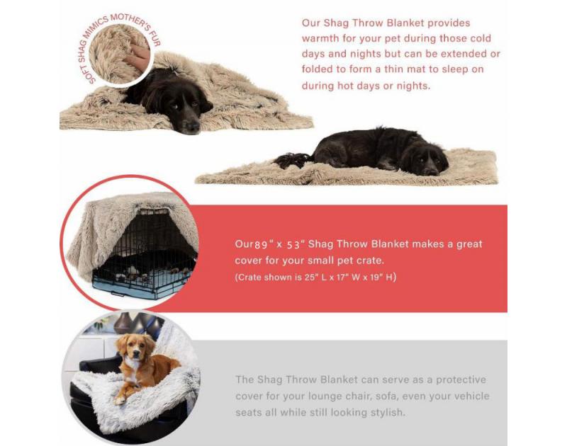 Pet Autumn Winter Dog Nest Warm Mattress Cat Sleeping Pad Long Blanket Dark gray_L-105*90 ZopiStyle