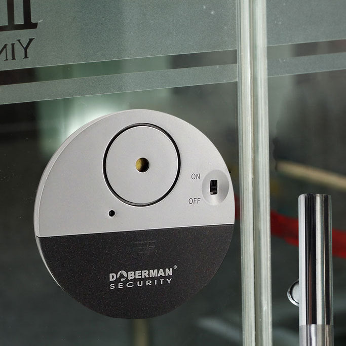100DB Security Ultra-Slim Designing Window Door Round Vibration Sensor Alarm gray ZopiStyle