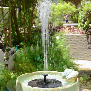10V 2W Round Shape Solar Powered Water Fountain for Garden Decor 18x18x3.8cm DC30S-0708FR battery ZopiStyle