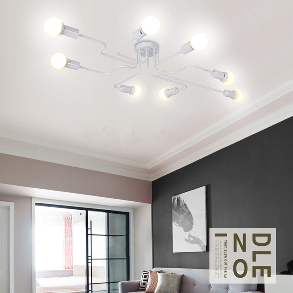 Vintage Wrought Iron Led Ceiling Lamp Living Room Bedroom Lamparas for Home Lighting 6 white ZopiStyle