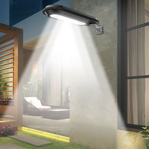 18LEDs Solar Powered Light Control Street Wall Lamp for Outdoor Garden Fence Black shell white light ZopiStyle