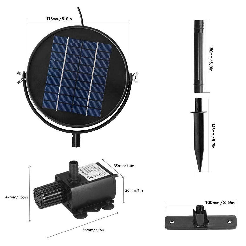 Solar Water Fountain Brushless Submersible Water Pump ZopiStyle