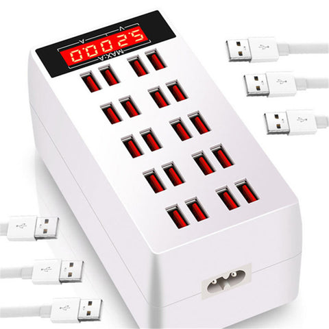20-Ports Max 100W USB Hub Phone Charger Multiplie Devices Charging Dock Station Smart Adapter UK Plug ZopiStyle