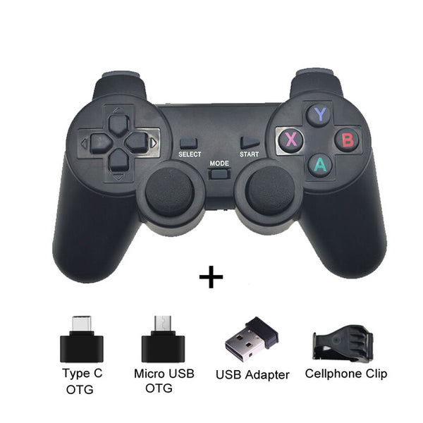 2.4G Wireless Gamepad Joystick Remote Controller for PS3 Android Phone TV Box Laptops PC black ZopiStyle
