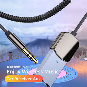 Car 5.0 Bluetooth-compatible  Receiver 3.5mm Jack Aux Receiver Handsfree Speaker Audio Music Fm Transmitter EB01 Receiver ZopiStyle