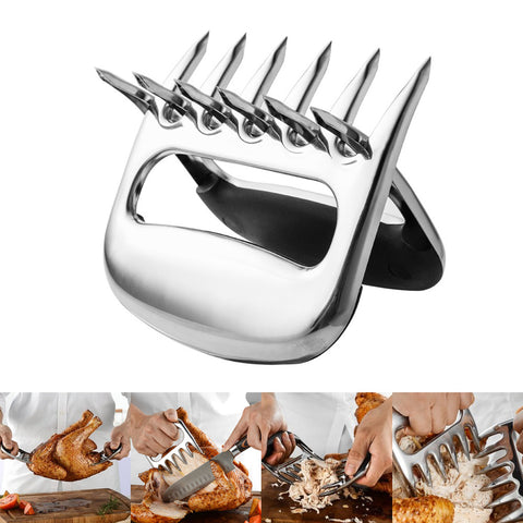 2 Pcs/Set Stainless Steel Bear Claw Meat Divided Tearing Multifunction Shred Pork Clamp BBQ Tool 2 ZopiStyle