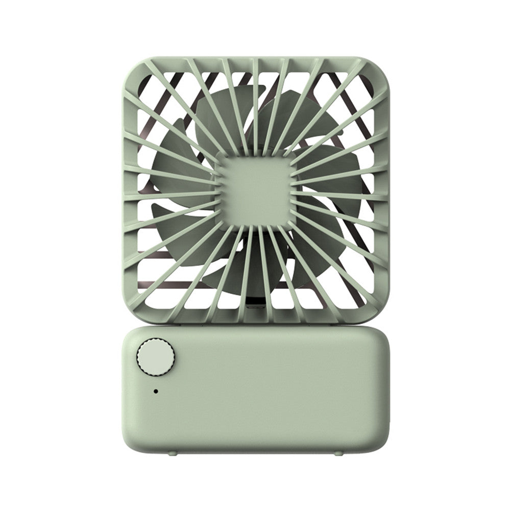 USB Charging Fan Square Small Fan Mini Mute Cute Handheld Portable Hanging Neck Electric Fan green ZopiStyle