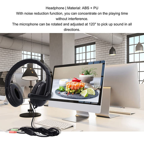 X7 Music Game Headset With Microphone Telescopic Adjustment For Computers With 3.5mm Jack Plug And Play Noise Reduction Earphone black ZopiStyle