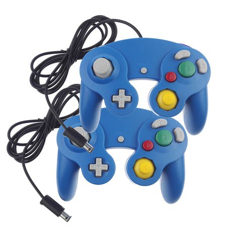2 pcs Wired NGC Controller Gamepad for Nintend GameCube GC & Wii Console blue ZopiStyle