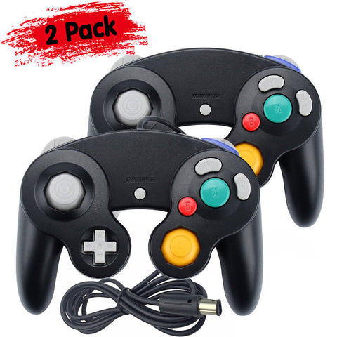 2 pcs Wired NGC Controller Gamepad for Nintend GameCube GC & Wii Console black ZopiStyle