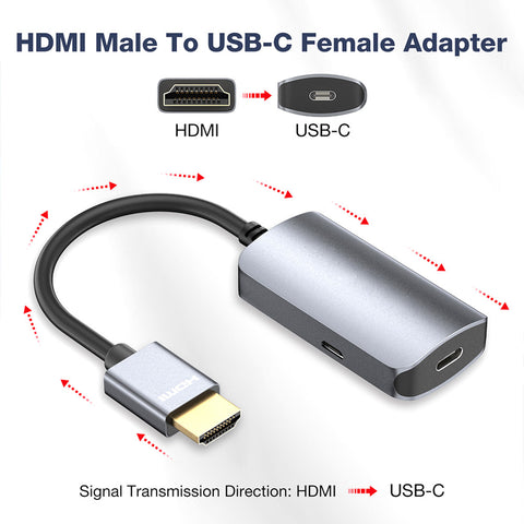 Metal Connector Hdmi-compatible To PD Male To Female One-way Video Cable Silver ZopiStyle